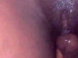 Hot Ebony Babe Front View Dick Rubbing Her Pussy Slow Motion