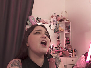 beautiful BBW will squeeze all the juices out of your dick! (solo, dildo, cum)