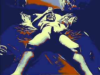 Erotic animation with a naked man in bed