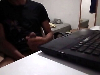 Really Horny Dirty gay jerking off Big Dick While Moaning at work