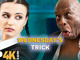 DADDY4K. WEDNESDAY ADDAM'S BIG BLACK COCK DREAM finally came true