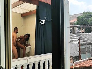 Horny black milf invites white neighbor to satisfy her needs