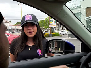 I Pick up Big Booty Slut Taco Bell Worker and Fuck Her in my Car! Melztube, Steve Rickz