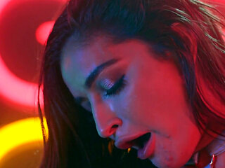 Strippers with great figures licking after the show