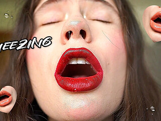 She Loses Control Powerful Wet Sneezes Right in Your Face