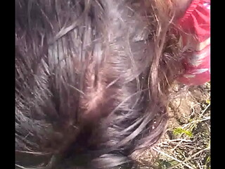 Amateur blowjob and doggy style fuck (cum in mouth) in the bush