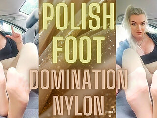 99 Beige Nylon Domination Foot
