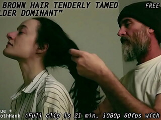 Long Brown Hair Tenderly Tamed by Older Dominant0