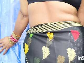 Indian Desi Bhabhi Fucked Hard in Black Saree - Homemade Deep Throat