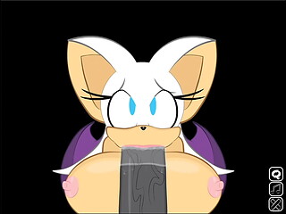 Rouge interrupts Shadow to suck the big cock (extra secret scene)