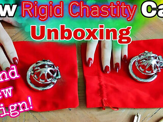 Amateur Couple Unboxing New Chastity Cage - Femdom Training for Beginner Slave