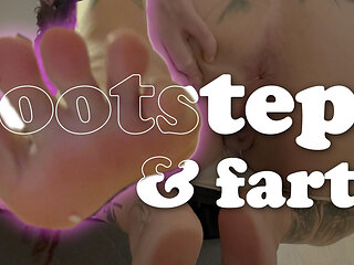 The Giantess Tries to Crush You with Her Dirty Feet and Farts at You