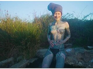 Alternative Couple Having Wild Outdoor Sex In Outdoor Hot Spring - Lily Lu