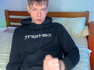 Bored in My Room so I Rubbed My Big Cock Until I Blew a Load