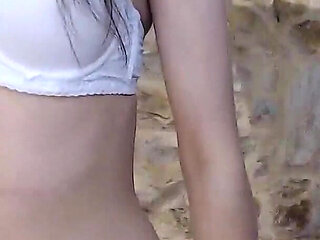 Show Pussy Naked Slim Latina Girl with Oversized Vagina