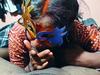 Even After Fucking on the Night of Holi, I Gave a Blowjob to My Husband by Sucking His Penis