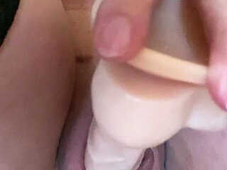 Close up masturbation with big cumshot