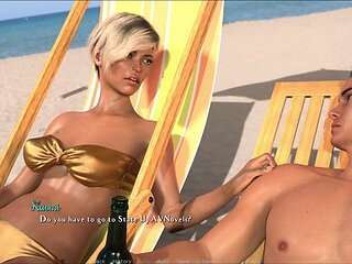 First-time experience with big boobs in a 3D visual novel