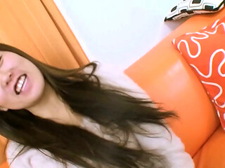 Beautiful Asian with black hair Nagisa Fukushima went to the guy'_s house to warm him