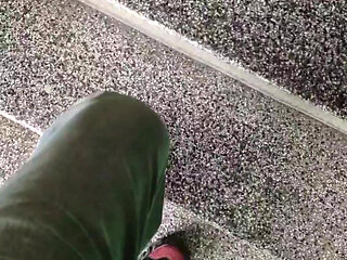 Thick Bulgarian dick gets hard in the neighborhood, then cuming in the entrance of a building