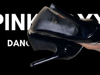 Dangling Black Heels Tease