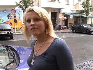 German Blonde Amateur Picked Up and Hard Fucked - Anal, Blowjob, Facial in HD