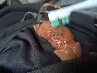 Self Teasing and Torment with a Electric Toothbrush