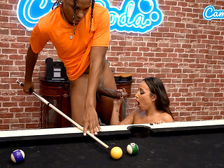 Petite Latina Switches the Cue with a BBC and Gets a Creampie