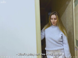 For the first time in his life, the stepson fucks his stepmoth...n anal. - Oh no, you went into the wrong hole, you bastard!