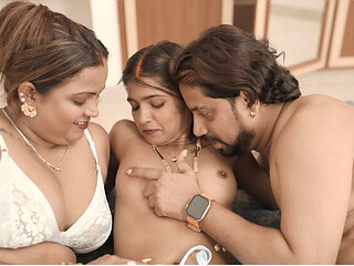 Indian Bhabhi Threesome FFM - Homemade Hindi Sex with Two Hot Desi Girls