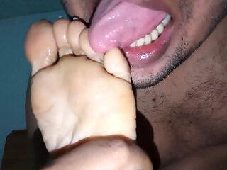Foot Liking by Indian Hubby, so Fun and Horny
