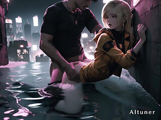 Half-submerged, Fully Taken-she Moans Into the Spray and Doesnt Stop.