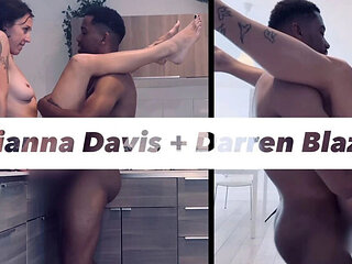 Kitchen Fuck with Thick BBC Makes Brunette MILF Cum Hard