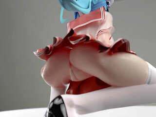 [mmd] Chocolate Cream Jk; Sexy College Girl Uniform; Ultra-short Skirt; White Stockings; Red-soled High Heels