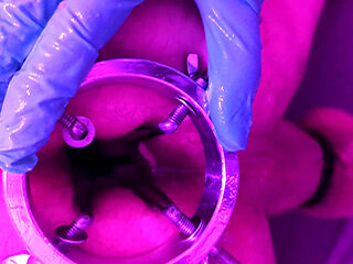 -part 1- Anal dilation of my submissive switch. Fist, ball coler and dilator