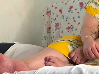 Wife fucks landlord for rent and swallow cum in her dirty mouth.