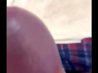 Jerking off with big cum shot