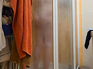 Cute BBW Wife with Big Soft Natural Tits and Big Ass Takes a Shower