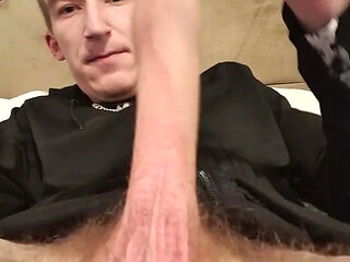 Stretching My Big Uncut Cock