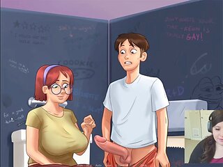 Big white cock, locker room, video game