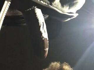 BBC Worship at Night: Risky Public Blowjob & Throat Fuck