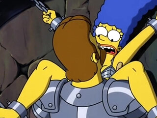 Slut in Chains Takes His Cum. Erotic Fantasy. Cartoon Parody of the Simpsons