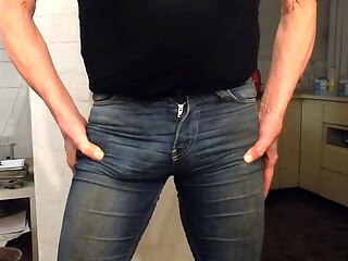 Working up a hardon in tight jeans