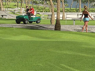 Tacos: Hot Wife Jerking and Sucking Her Husband's Cock on a Golf Course While Other People Are Watching Them - Episode 83