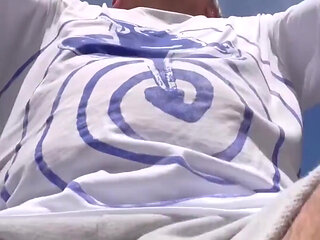 He's just riding his bike in a sweatshirt and no underwear...