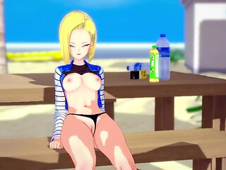 Android 18 masturbates in public - Dragon Ball Z