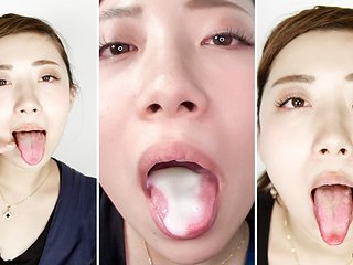 Amateur Azusa's Oral Exhibition: Tongue Cleaning and Ending in It
