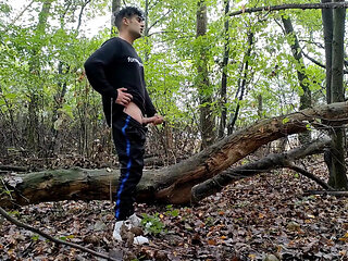 Intense Masturbation - 2 Cumshots, Second Cumshot Bigger Than First - Rainy Day Cum in Forest