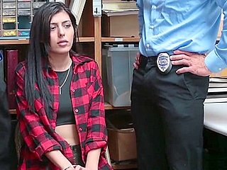 Shoplifting slender teen 18+ busted and fucked by security