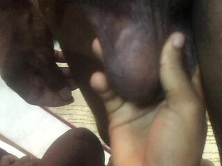 Petite Ebony Teen  Student in  HOT Sex & Slow Blow Job CLOSE Up